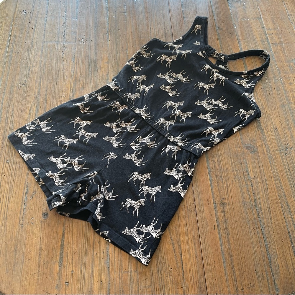 Old Navy size 10-12 shorts romper bundle- solid black & zebra print - Picture 9 of 15